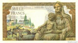 1000 Francs DÉESSE DÉMÉTER FRANKREICH  1943 F.40.18 fST