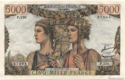 5000 Francs TERRE ET MER FRANKREICH  1953 F.48.08 ST