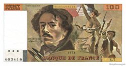 100 Francs DELACROIX modifié FRANCE  1978 F.69.01d AU-