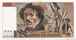 100 Francs DELACROIX modifié FRANCE  1984 F.69.08b AU+