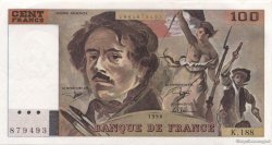 100 Francs DELACROIX imprimé en continu FRANCIA  1990 F.69bis.02e1