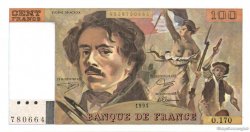 100 Francs DELACROIX imprimé en continu FRANKREICH  1991 F.69bis.03a1 ST