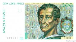 200 Francs MONTESQUIEU et EIFFEL FRANCE  1987 NE.1987.03a UNC