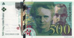 500 Francs PIERRE ET MARIE CURIE Symbole coupé en deux FRANCE  1994 F.76f2.01 UNC