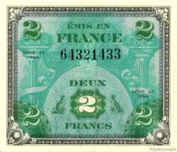 2 Francs Drapeau FRANCIA  1944 VF.16.01 FDC