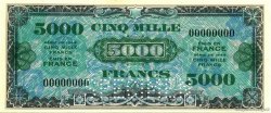5000 Francs DRAPEAU Spécimen FRANCIA  1944 VF.23.00Sp AU