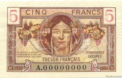 5 Francs Territoires occupés FRANCIA  1947 VF.29.00Sp q.FDC