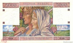 5000 Francs Trésor Public FRANCE  1955 VF.36.00Sp UNC-