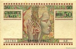 50 Mark SARRE FRANCIA  1947 VF.48.01 SPL+