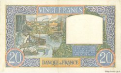 20 Francs TRAVAIL ET SCIENCE FRANKREICH  1940 F.12.02 VZ