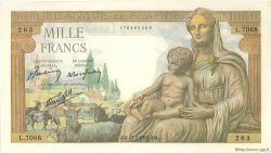 1000 Francs DÉESSE DÉMÉTER FRANCE  1943 F.40.31 XF
