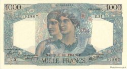 1000 Francs MINERVE ET HERCULE FRANCE  1945 F.41.03 pr.SPL