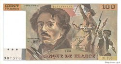 100 Francs DELACROIX imprimé en continu FRANCE  1990 F.69bis.02b UNC-