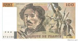 100 Francs DELACROIX imprimé en continu FRANCIA  1990 F.69bis.02d EBC a SC