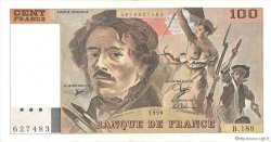 100 Francs DELACROIX imprimé en continu FRANCIA  1990 F.69bis.02e1 BB to SPL