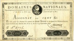 100 Livres FRANCE  1790 Muz.12 VF-