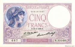 5 Francs FEMME CASQUÉE FRANKREICH  1928 F.03.12 fST