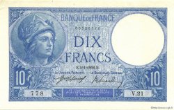 10 Francs MINERVE FRANKREICH  1916 F.06.01 fST+