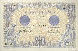 20 Francs BLEU FRANCIA  1913 F.10.03 EBC