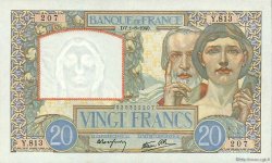 20 Francs TRAVAIL ET SCIENCE FRANCE  1940 F.12.05 XF+