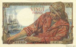 20 Francs PÊCHEUR FRANCE  1942 F.13.02 NEUF
