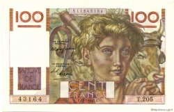 100 Francs JEUNE PAYSAN FRANCE  1947 F.28.15 UNC-