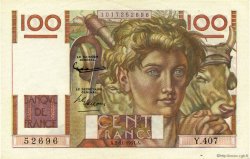 100 Francs JEUNE PAYSAN FRANCE  1951 F.28.30 SPL+