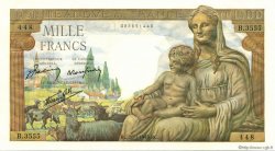 1000 Francs DÉESSE DÉMÉTER FRANCE  1943 F.40.17 UNC-