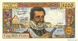 5000 Francs HENRI IV FRANCE  1957 F.49.02 AU