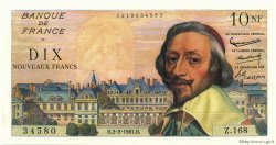 10 Nouveaux Francs RICHELIEU FRANCE  1961 F.57.14 UNC