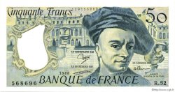 50 Francs QUENTIN DE LA TOUR FRANCIA  1988 F.67.14 FDC
