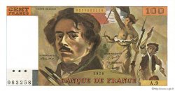 100 Francs DELACROIX modifié FRANCE  1978 F.69.01h UNC