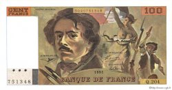 100 Francs DELACROIX imprimé en continu FRANCE  1991 F.69bis.04b UNC