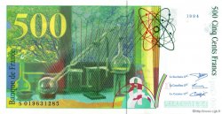 500 Francs PIERRE ET MARIE CURIE Sans le symbole du Radium FRANCIA  1994 F.76f3.01 FDC