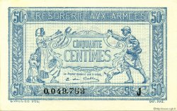 50 Centimes TRÉSORERIE AUX ARMÉES 1917 FRANCIA  1917 VF.01.10 FDC