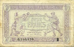 2 Francs TRÉSORERIE AUX ARMÉES FRANCIA  1917 VF.05.02 q.BB