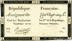 125 Livres FRANCE  1793 Ass.44a SUP