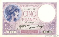 5 Francs FEMME CASQUÉE FRANCIA  1928 F.03.12