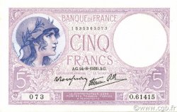 5 Francs FEMME CASQUÉE modifié FRANKREICH  1939 F.04.07 ST