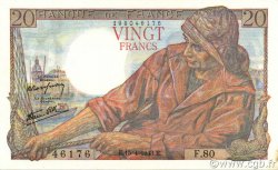 20 Francs PÊCHEUR FRANCIA  1943 F.13.06 q.FDC