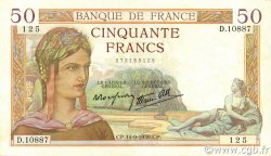 50 Francs CÉRÈS modifié FRANCE  1939 F.18.30 AU