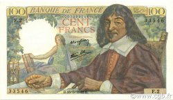 100 Francs DESCARTES FRANCIA  1942 F.27.01 FDC