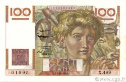 100 Francs JEUNE PAYSAN FRANCE  1952 F.28.34 UNC