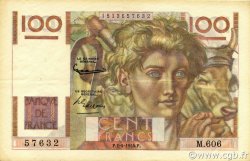100 Francs JEUNE PAYSAN FRANKREICH  1954 F.28.43a fVZ