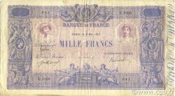 1000 Francs BLEU ET ROSE FRANCE  1917 F.36.31 F - VF