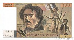 100 Francs DELACROIX imprimé en continu FRANCE  1991 F.69bis.03a2 UNC