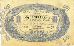 500 Francs ALGERIA  1924 P.075b VF+