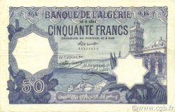 50 Francs ALGERIA  1913 P.079 VF