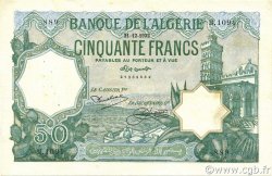 50 Francs ALGERIA  1932 P.080a BB