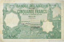 50 Francs ALGERIA  1933 P.080a VF